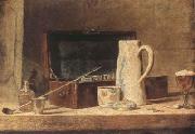 Jean Baptiste Simeon Chardin Pipe and Jug (mk08) France oil painting reproduction